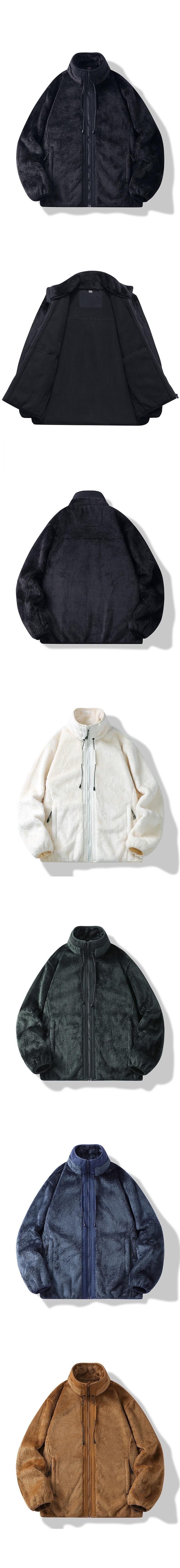 日系基礎雙側袋 重磅400g 絨毛粒長袖外套 [SBO-1494]