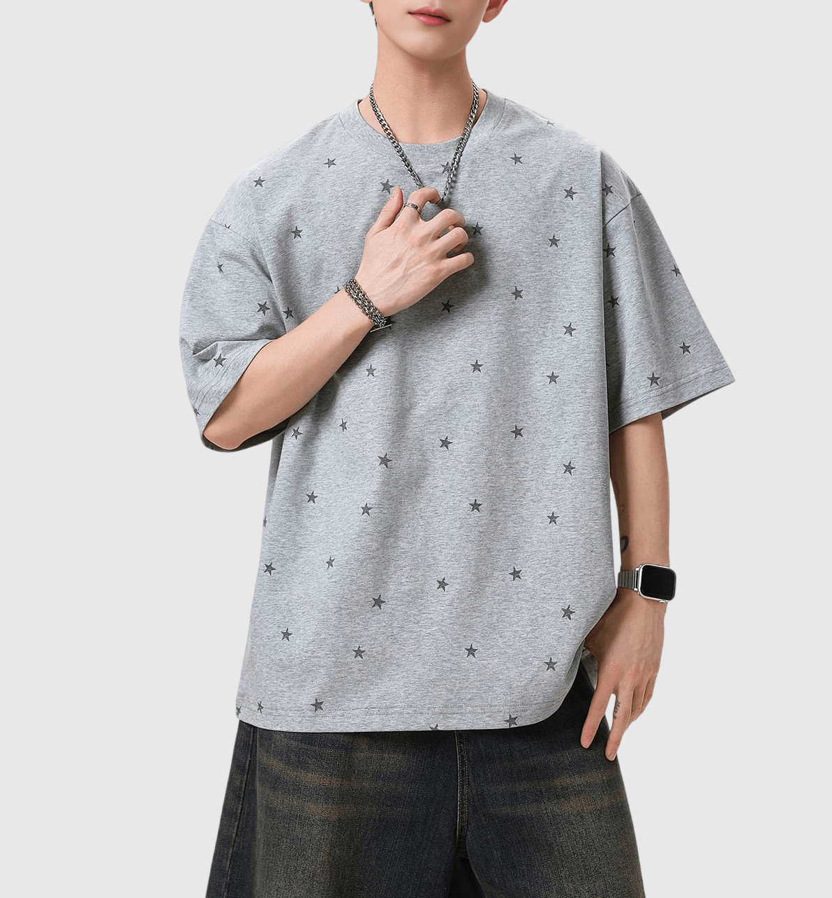 復古滿天星圖案印燙設計 純棉短袖 T-Shirt [SBT-1550]