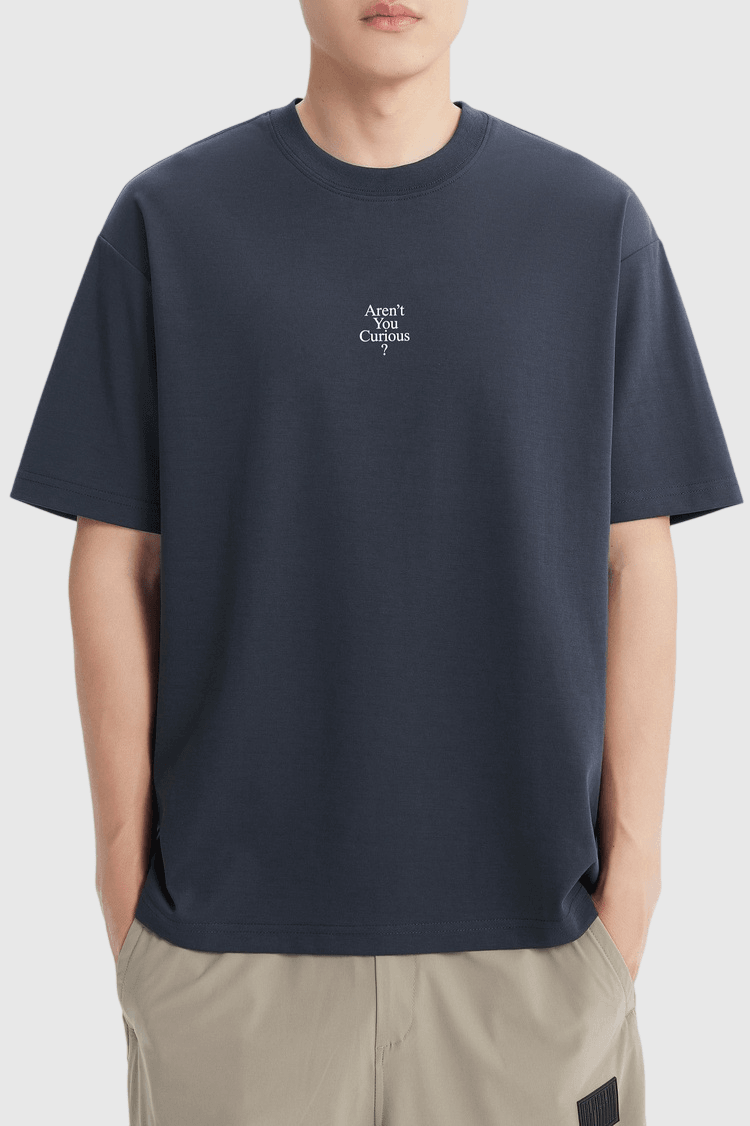 細文字問句印燙設計 短袖 T-Shirt [CBT-1583]