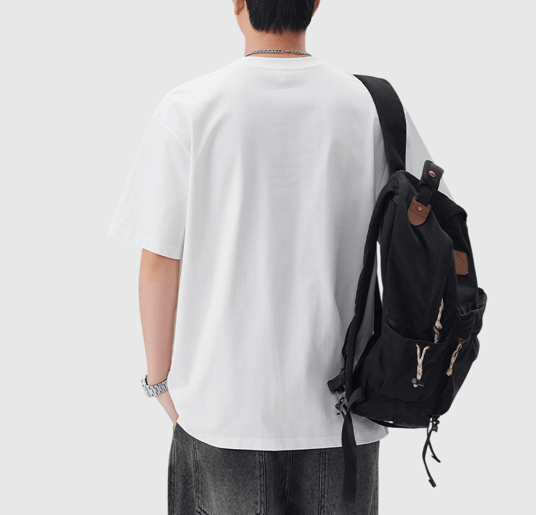 日系撞色細文字印燙設計 短袖 T-Shirt [SBT-1510]