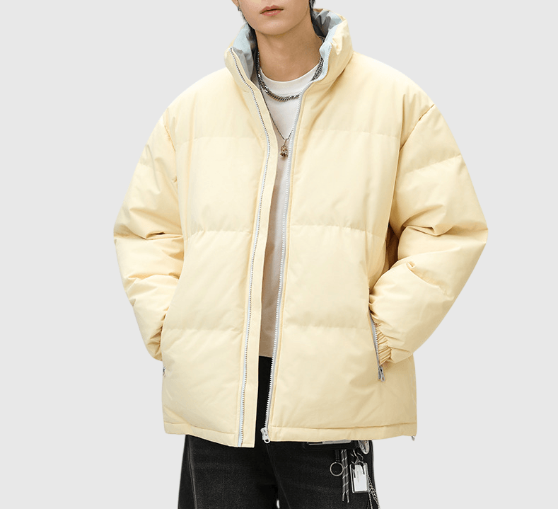 日系基礎內層領口撞色設計 夾棉長袖外套 [SBO-1488]