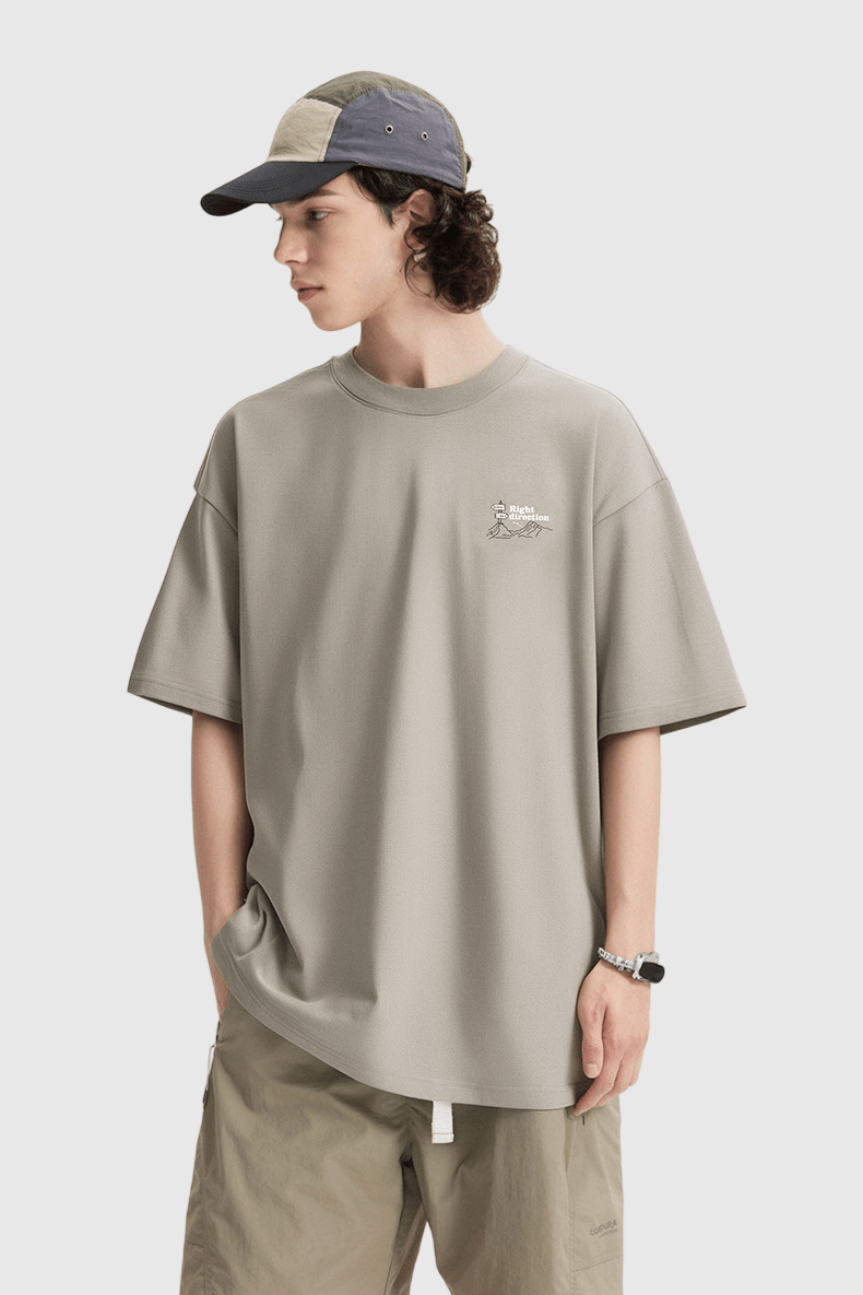 戶外登山地圖圖案文字印燙 短袖 T-Shirt [CBT-1266]