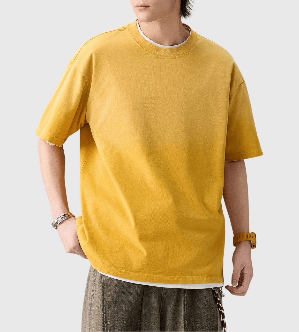復古水洗色系漸變 純棉短袖 T-Shirt [SBT-1424]