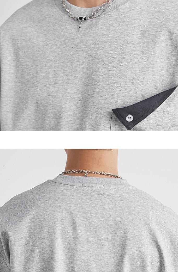 日系色系撞色前袋反向設計 短袖 T-Shirt [SBT-1560]