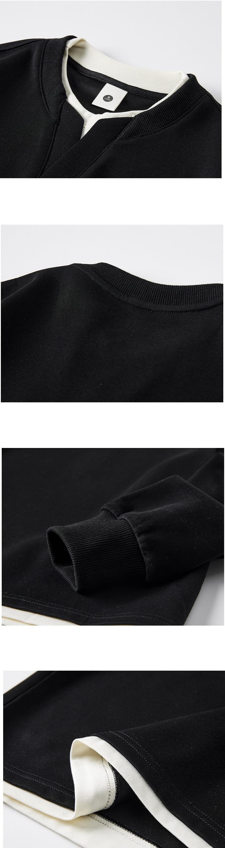 日系基礎假兩件式設計 長袖 T-Shirt [SBT-1470]