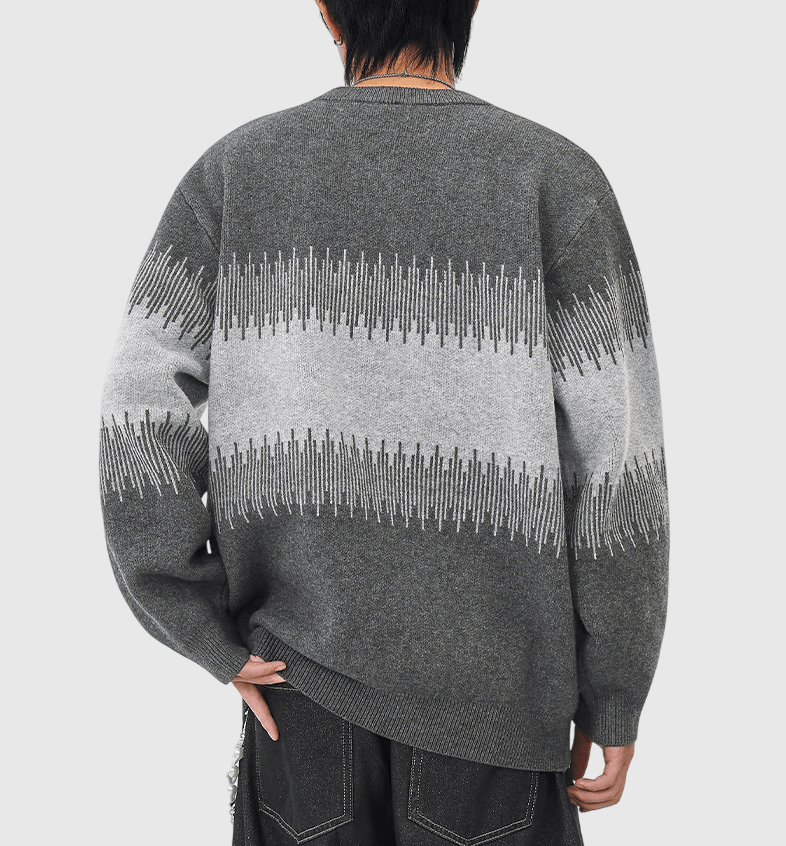 日系中身不規則撞色拼接 重磅圓領針織毛衣 [SBK-1134]