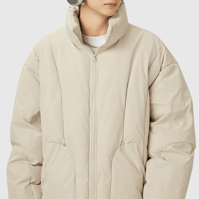 日系弧形分割縫線 夾棉長袖外套 [SBO-1353]