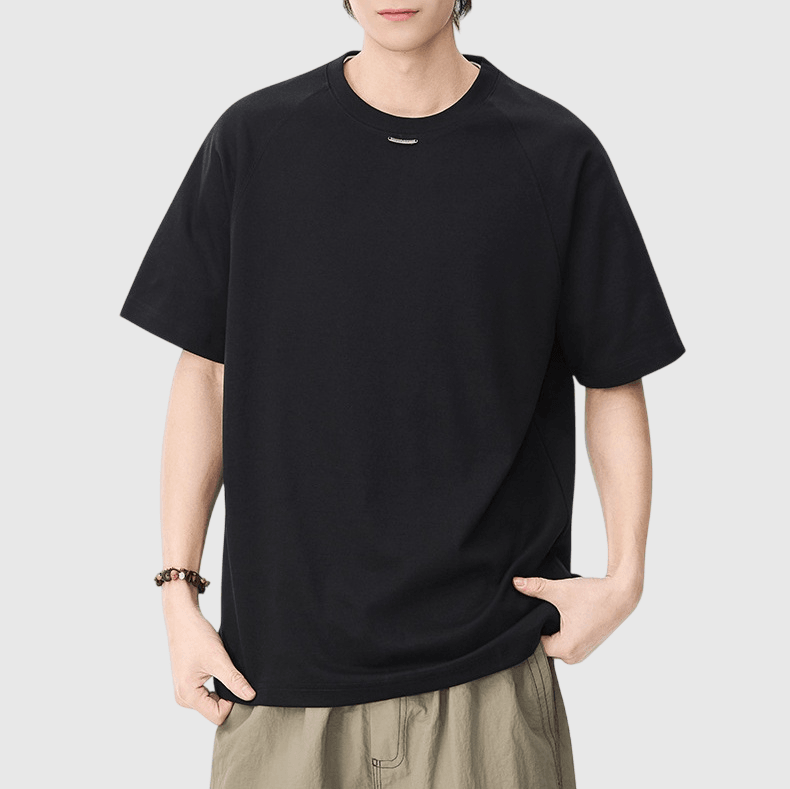 領口細鐵片縫紉設計  短袖 T-Shirt [SBT-1583]