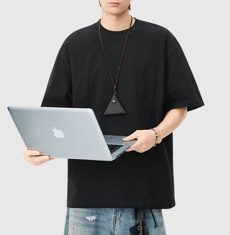 日系同色系橫間條紋編織 短袖 T-Shirt [SBT-1538]