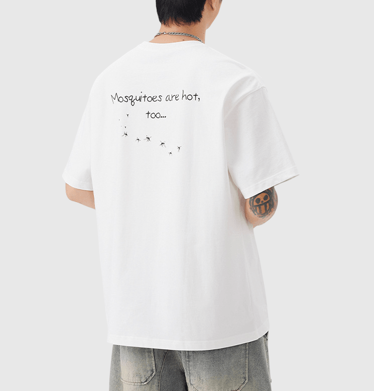 蚊子圖案文字印燙設計 純棉短袖 T-Shirt [SBT-1527]