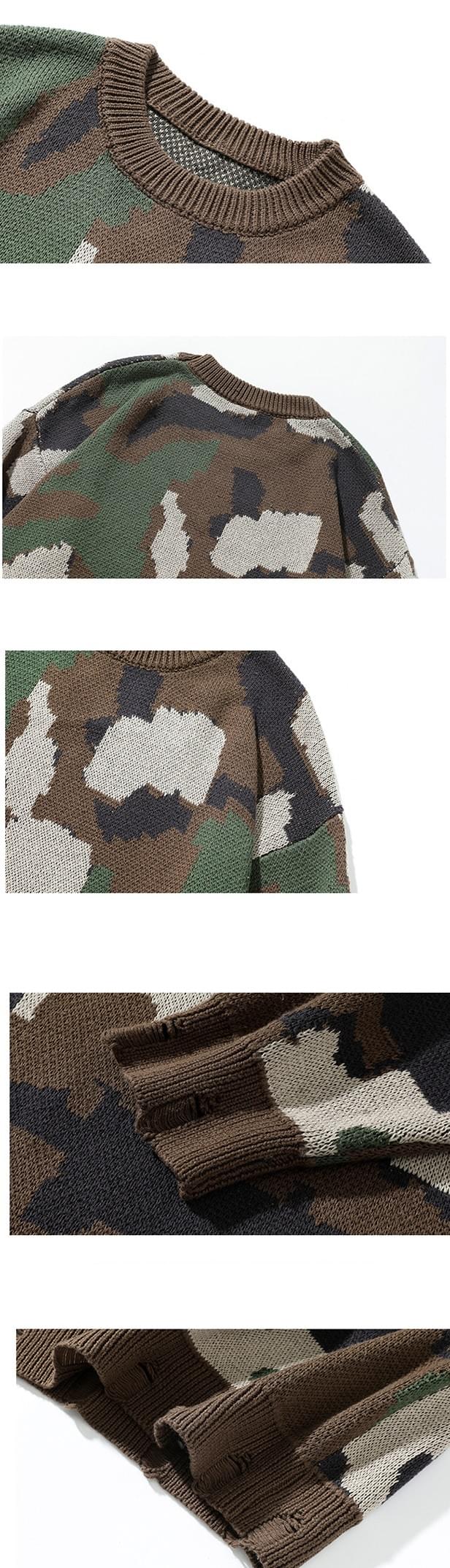 迷彩色系設計 純棉圓領針織冷衫 [CBK-1033]