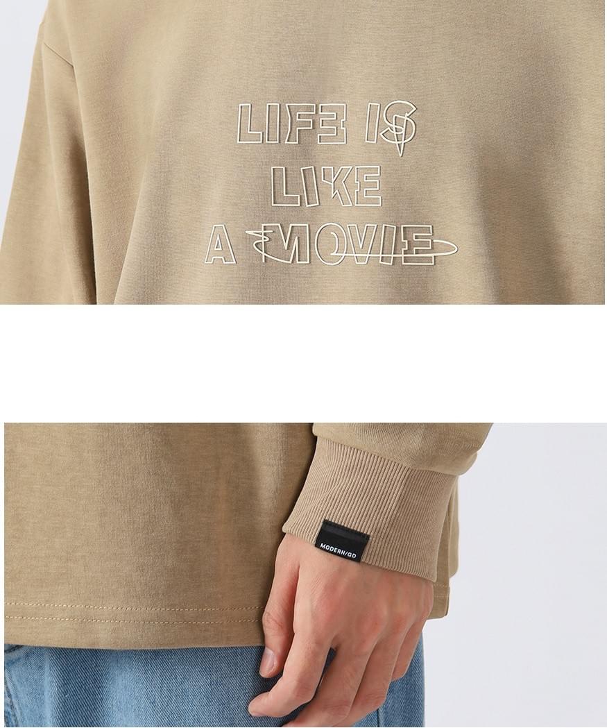復古中身立體文字印燙 紮染長袖 T-Shirt [CBT-1227]