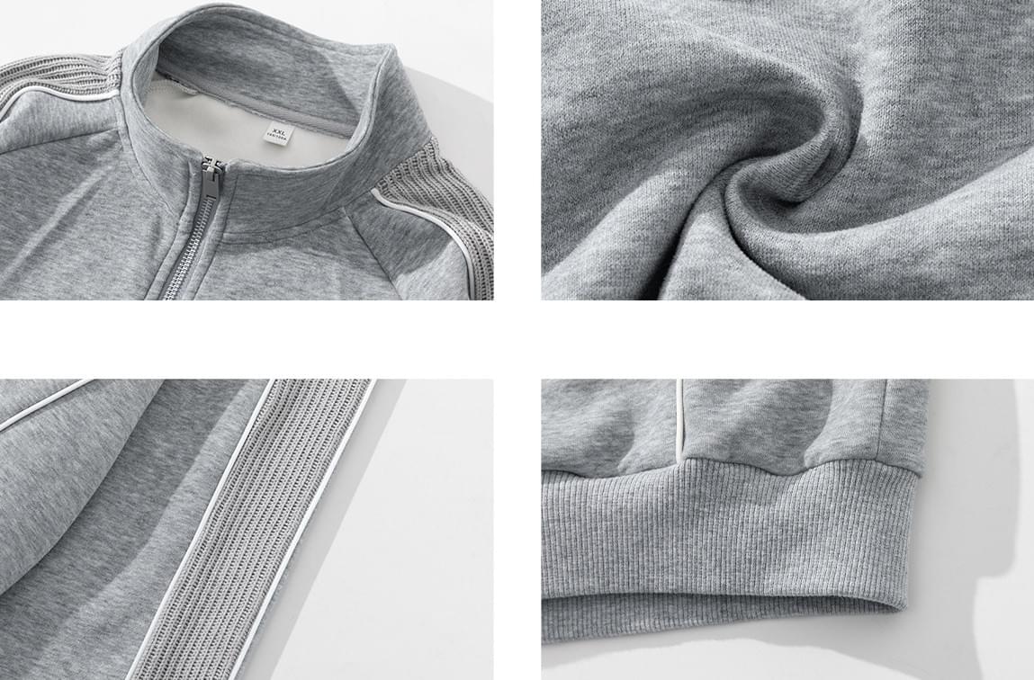 日系肩膊縫紉線條撞色拼接設計 長袖衛衣外套 [SBO-1496]