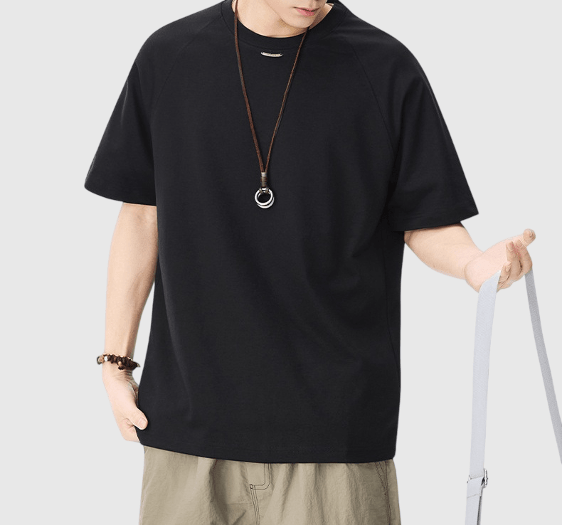 領口細鐵片縫紉設計  短袖 T-Shirt [SBT-1583]