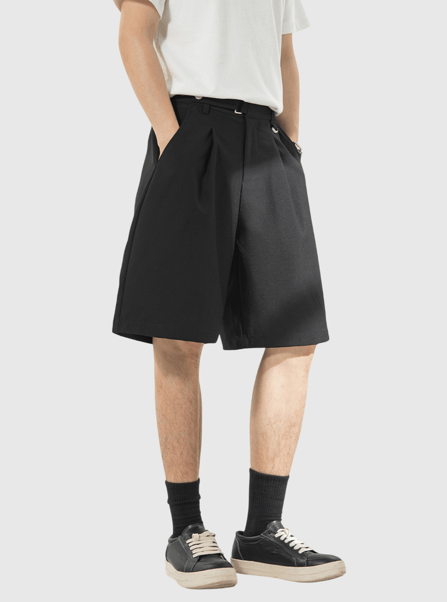 日系基礎立體褶皺設計 垂感西裝短褲 [SBST-1150]