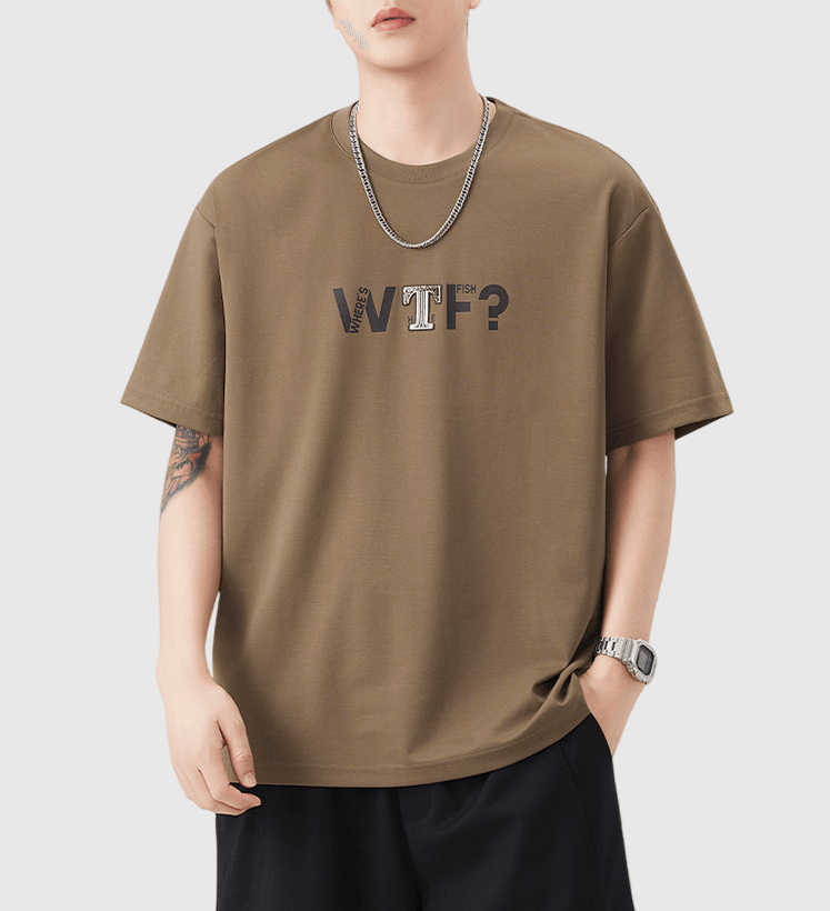 WTF 圖案文字印燙設計 短袖 T-Shirt [SBT-1528]