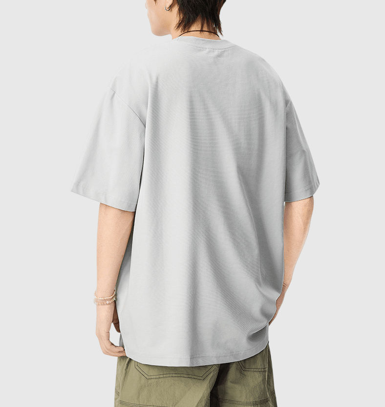 斜前袋趣味細圖案文字刺繡 短袖 T-Shirt [SBT-1505]