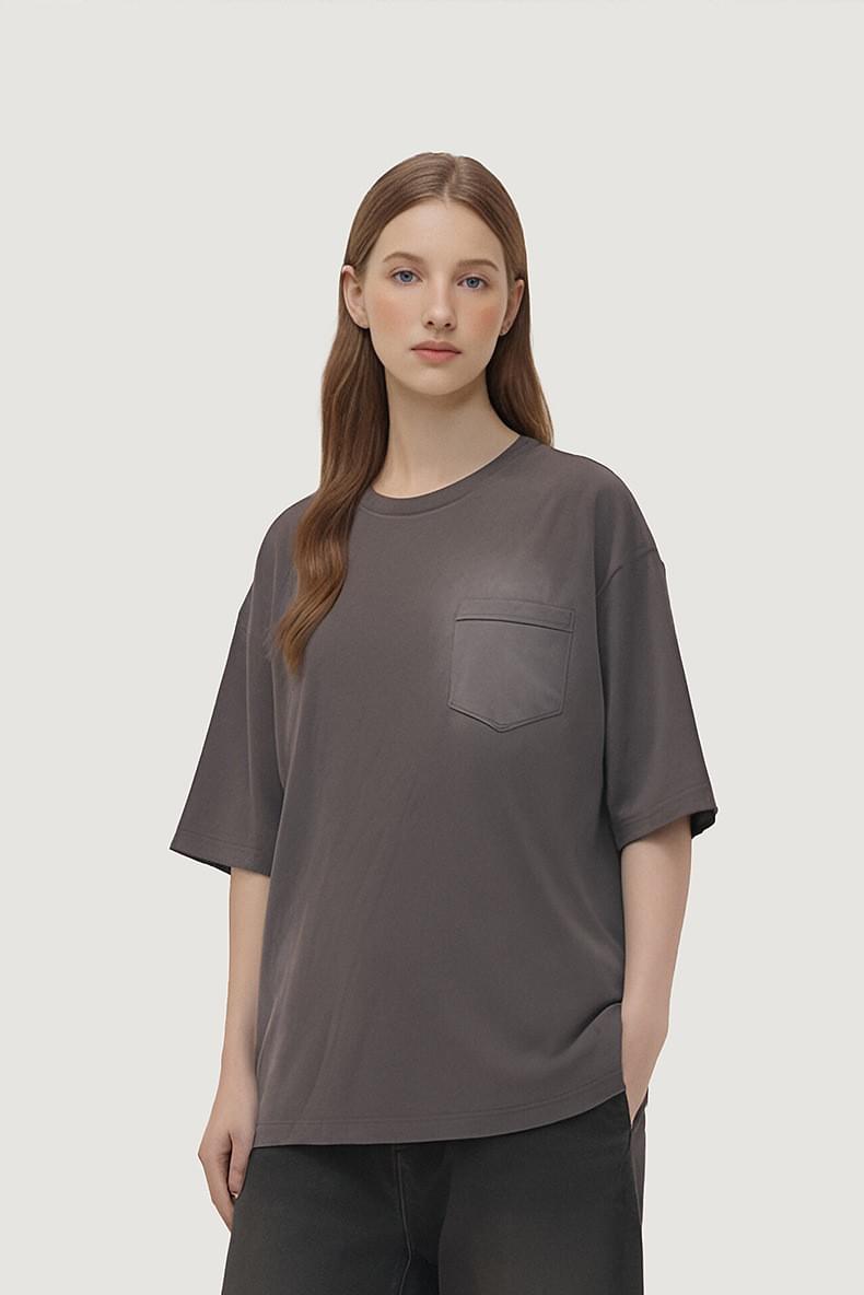 復古洗水噴色前袋 純棉短袖 T-Shirt [CBT-1113]