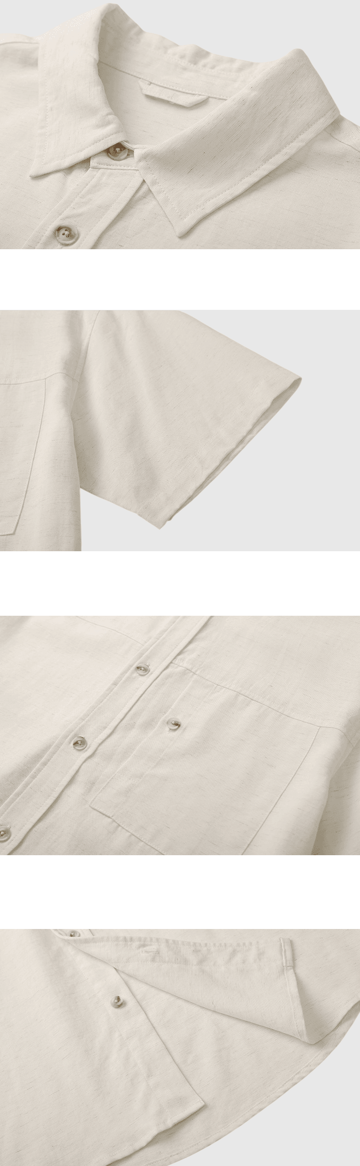 日系層次鈕扣前袋設計 透氣短袖恤衫 [SBS-1405]