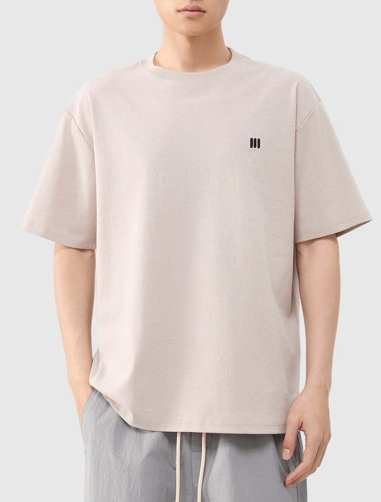 簡約垂直符號刺繡設計 短袖 T-Shirt [CBT-1306]