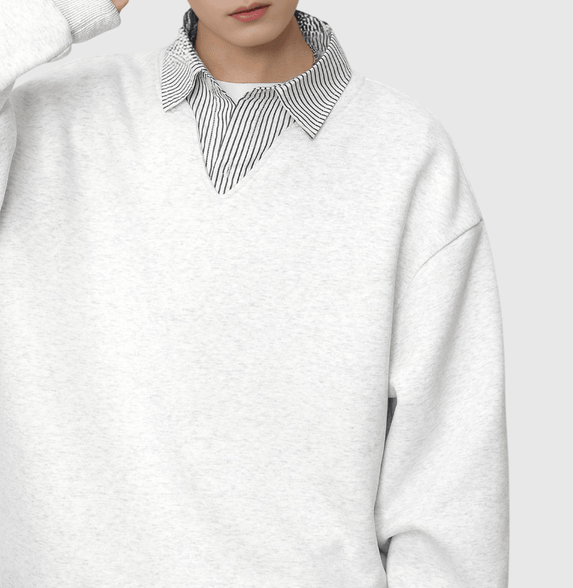 日系假兩件式恤衫拼接 圓領長袖衛衣 [SBH-1345]