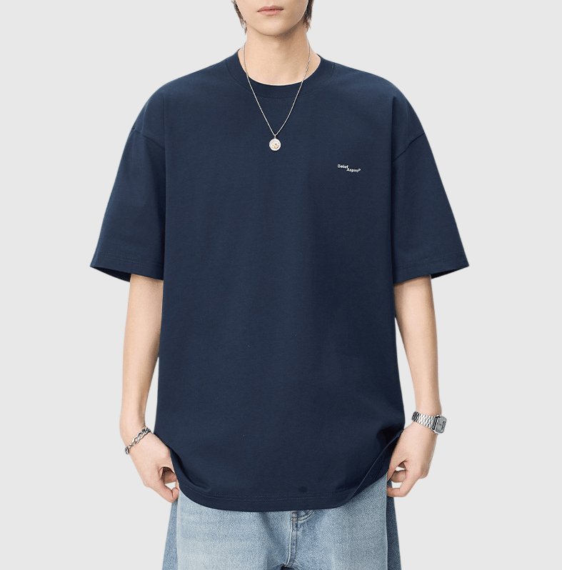 日系撞色細文字印燙設計 短袖 T-Shirt [SBT-1510]