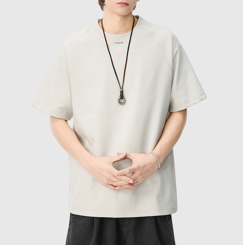 領口細鐵片縫紉設計  短袖 T-Shirt [SBT-1583]