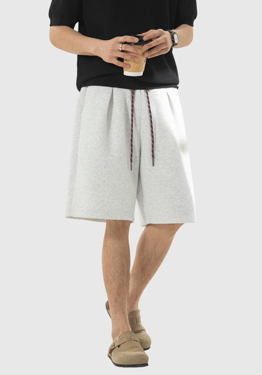 日系基礎褶皺拼色鬆緊繩設計 棉衛短褲 [SBST-1152]