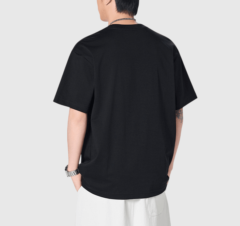  中身細文字刺繡設計 純棉短袖 T-Shirt [SBT-1509]