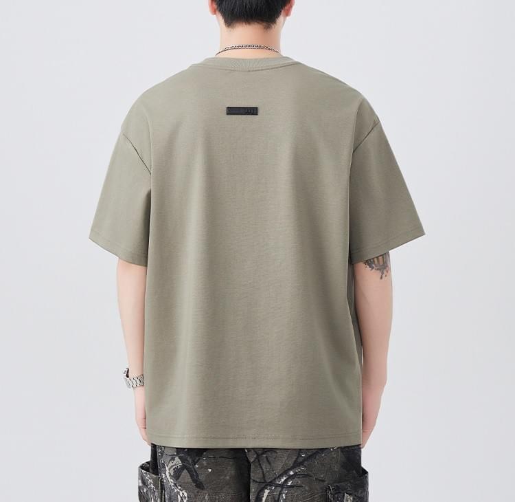 復古電單車細圖案刺繡 純棉短袖 T-Shirt [SBT-1430]
