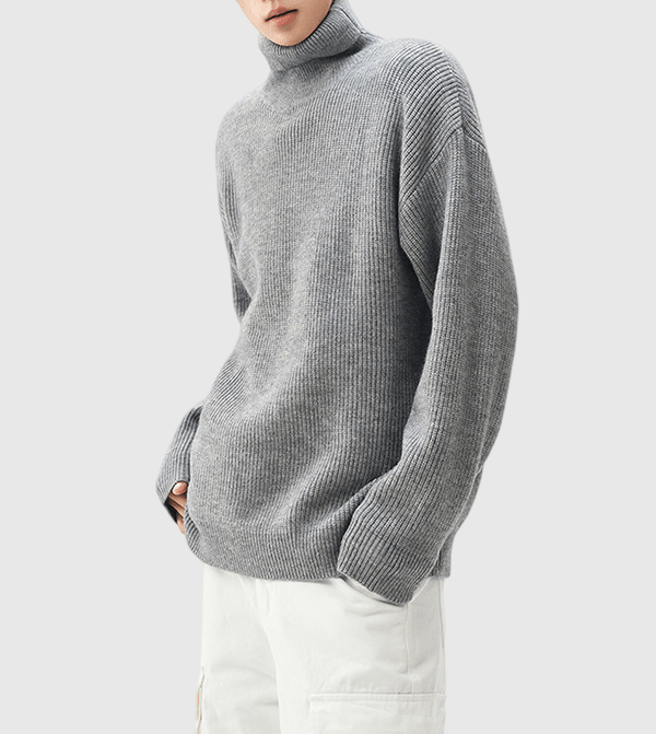 基礎編織紋理設計 高領針織冷衫 [CBK-1043]