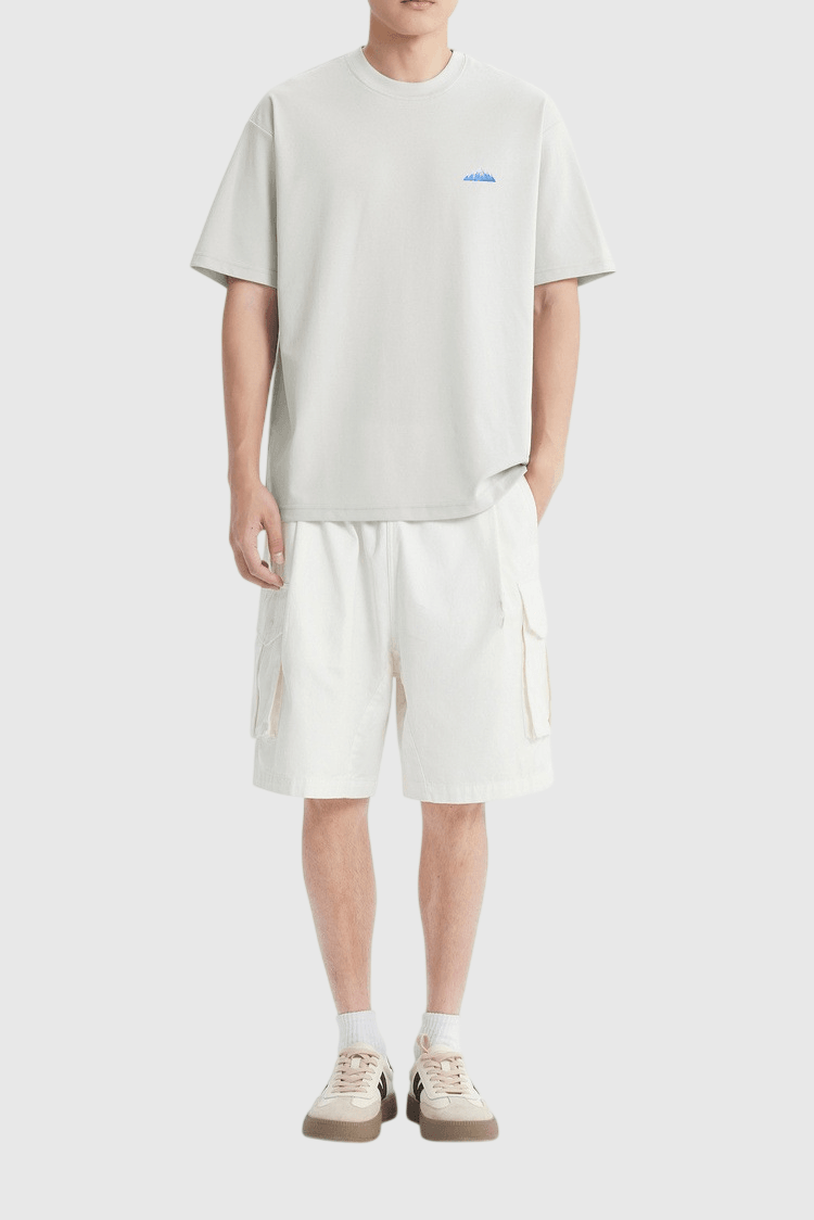 雪山山峰細圖案印燙設計 短袖 T-Shirt [CBT-1582]