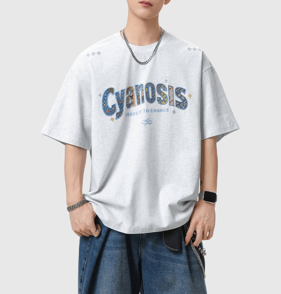 藝術彩繪刺繡文字圖案設計 純棉短袖 T-Shirt [SBT-1516]