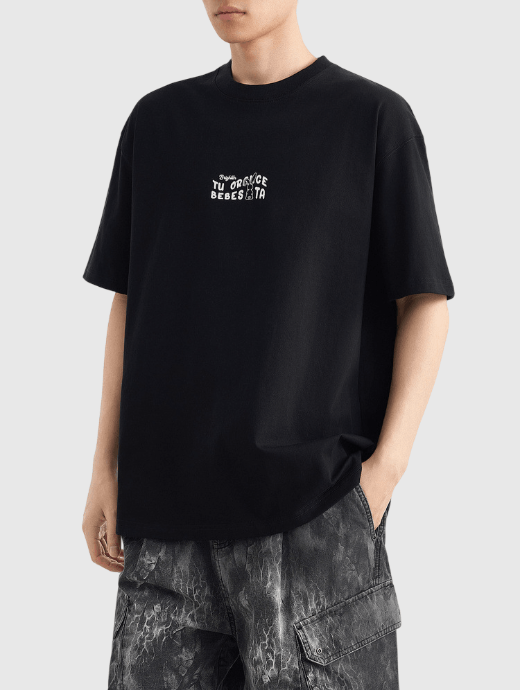 撞色文字圖案印燙設計 純棉短袖 T-Shirt [CBT-1289]