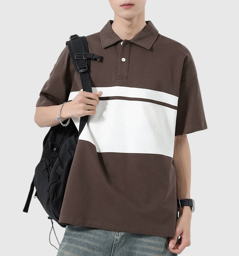 復古中身撞色色織工藝  短袖 POLO T-Shirt [SBT-1490]