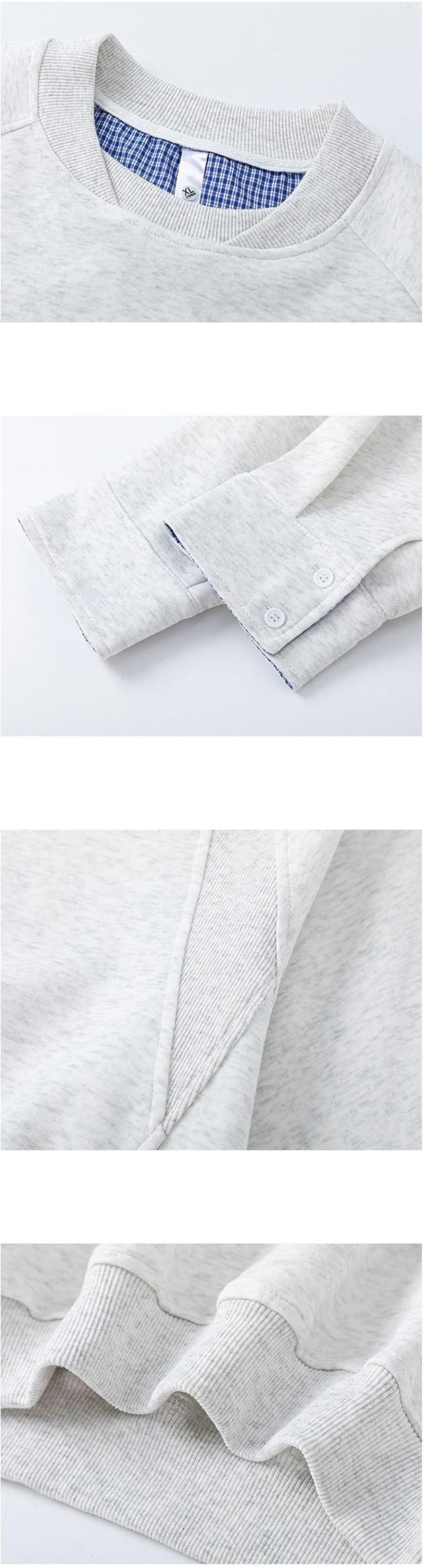 內層格仔撞色縫接 重磅圓領衛衣 [CBH-1026]