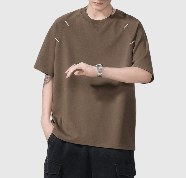 側車縫工藝設計 透氣短袖 T-Shirt [SBT-1576]