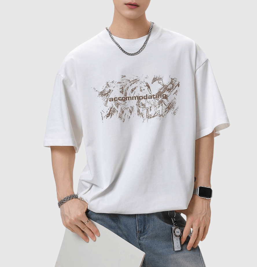 塗鴉文字圖案印燙設計 純棉短袖 T-Shirt [SBT-1515]