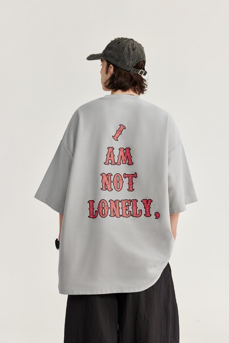 裂紋文字印燙 純棉短袖 T-Shirt [CBT-1110]