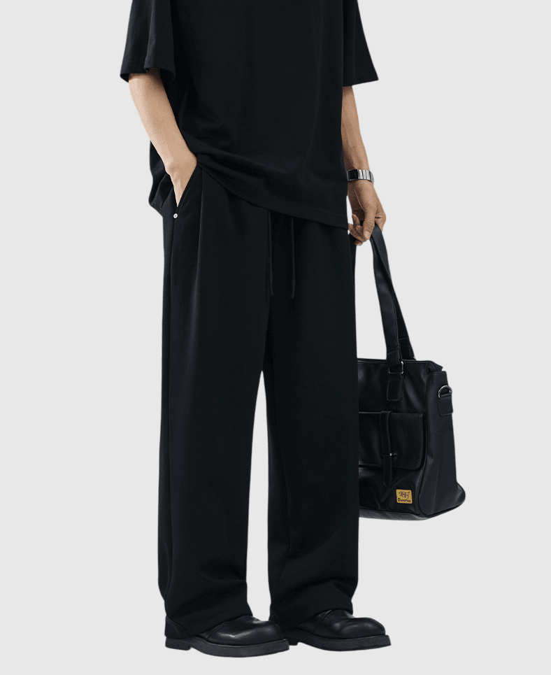 基礎闊腿直筒 透氣針織衛褲 [CBP-1033]