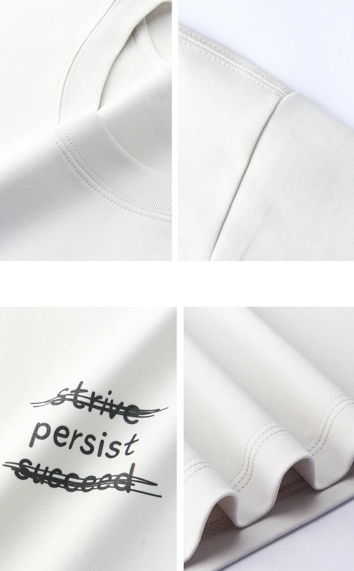 手寫細文字印燙設計 短袖 T-Shirt [CBT-1580]