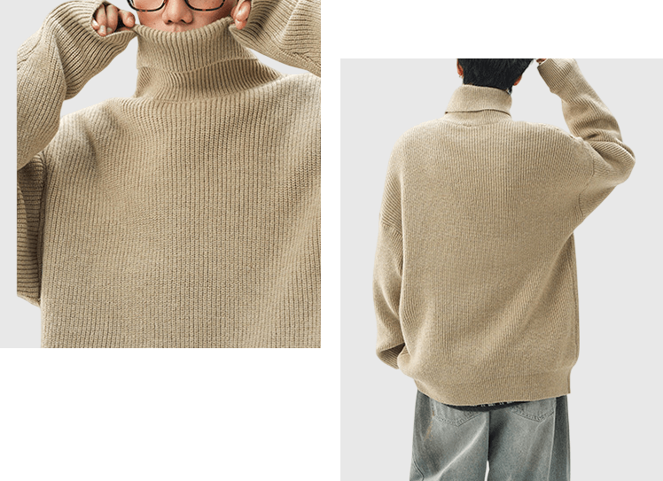 基礎編織紋理設計 高領針織冷衫 [CBK-1043]