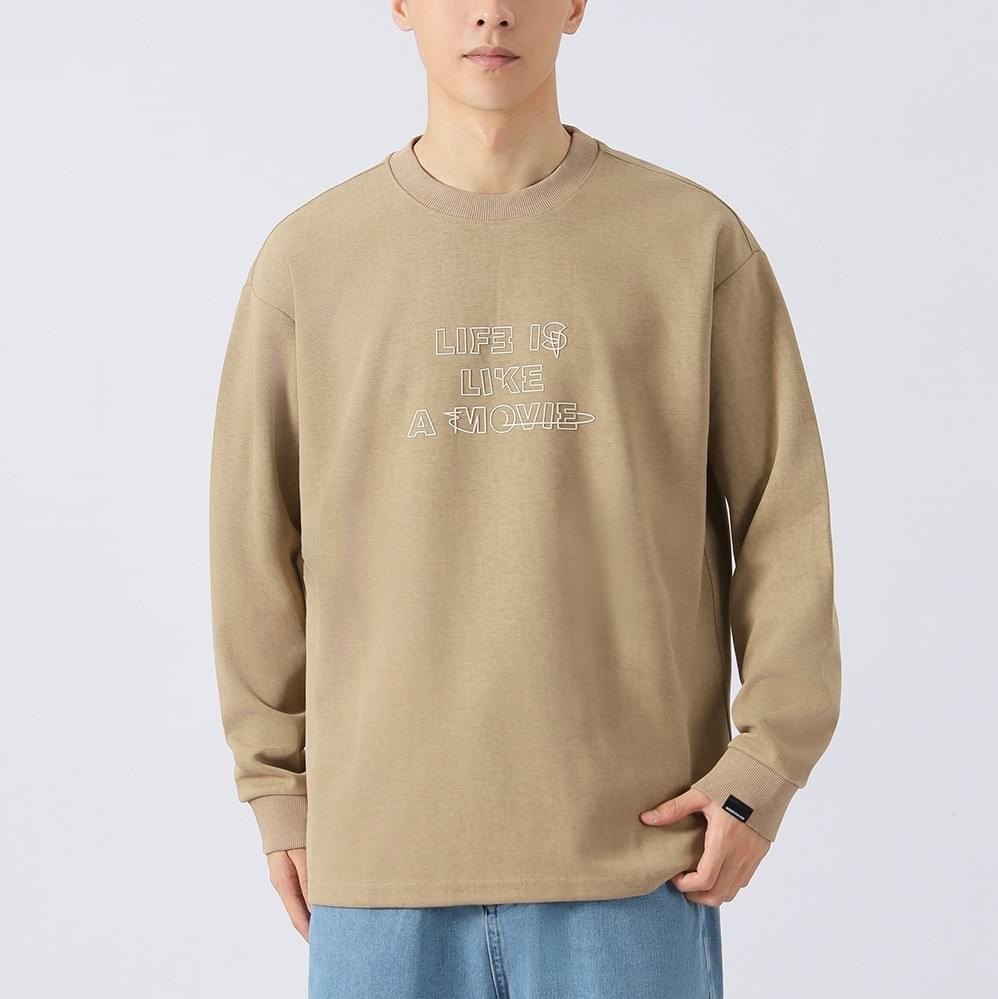 復古中身立體文字印燙 紮染長袖 T-Shirt [CBT-1227]