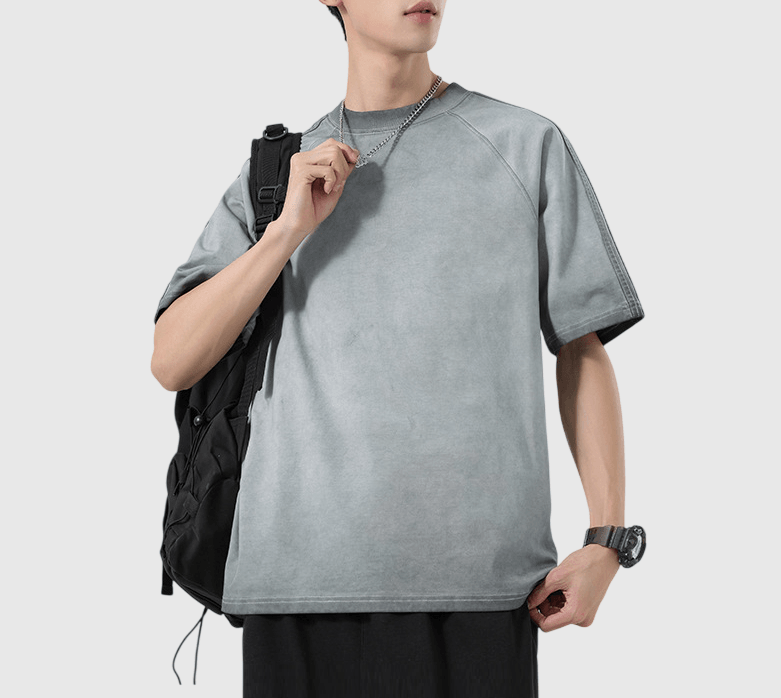 復古重工蠟染水洗縫線工藝設計 短袖 T-Shirt [SBT-1518]