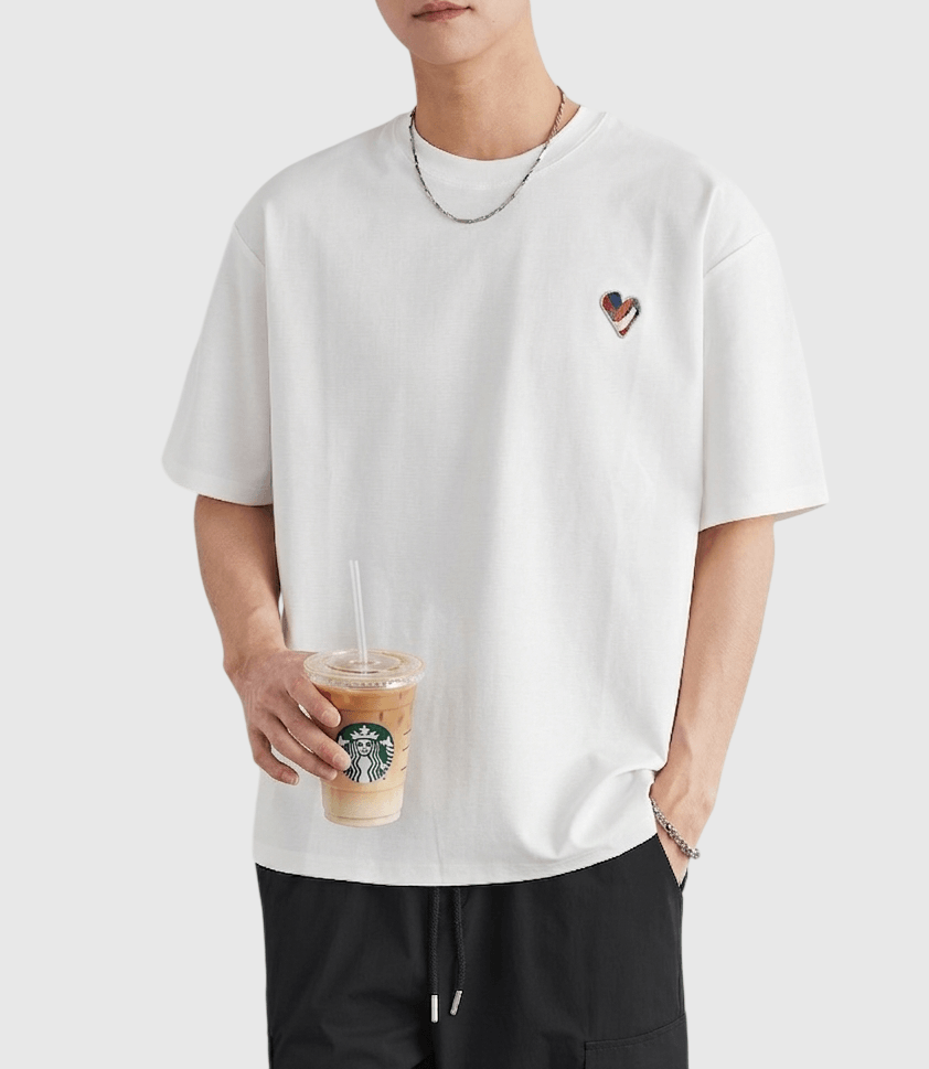 復古民族工藝細心形刺繡編織 短袖 T-Shirt [SBT-1586]