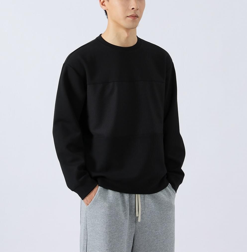 日系中身紋理拼接 長袖 T-Shirt [CBT-1221]