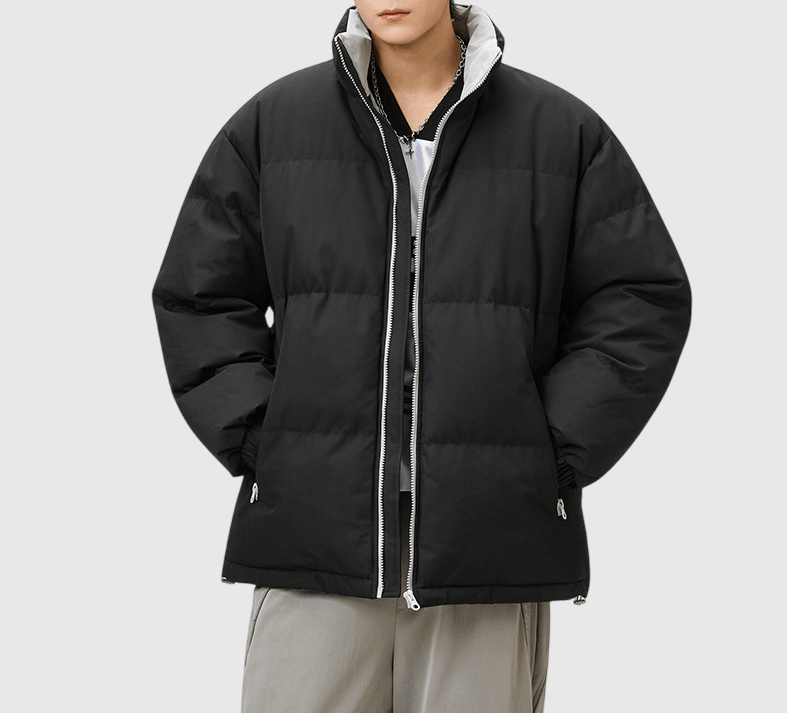 日系基礎內層領口撞色設計 夾棉長袖外套 [SBO-1488]