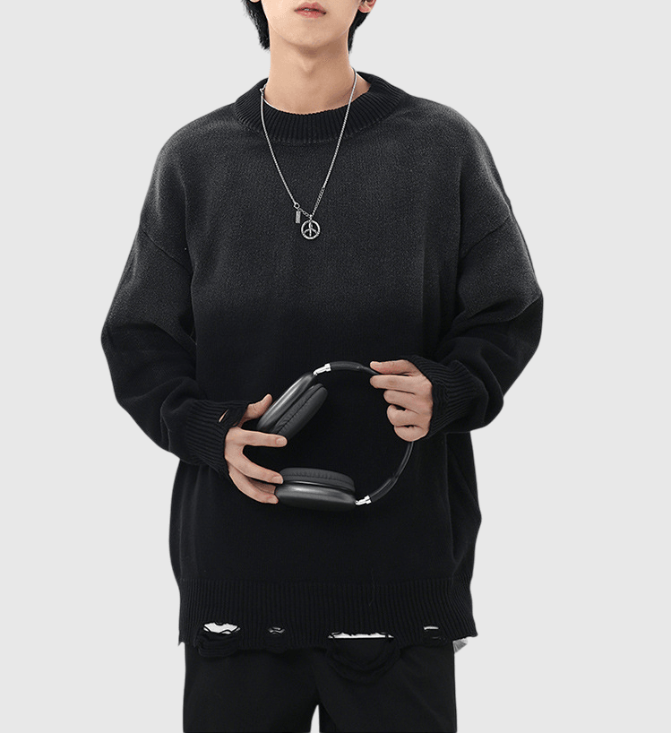 漸變色系編織設計 圓領針織冷衫 [CBK-1042]