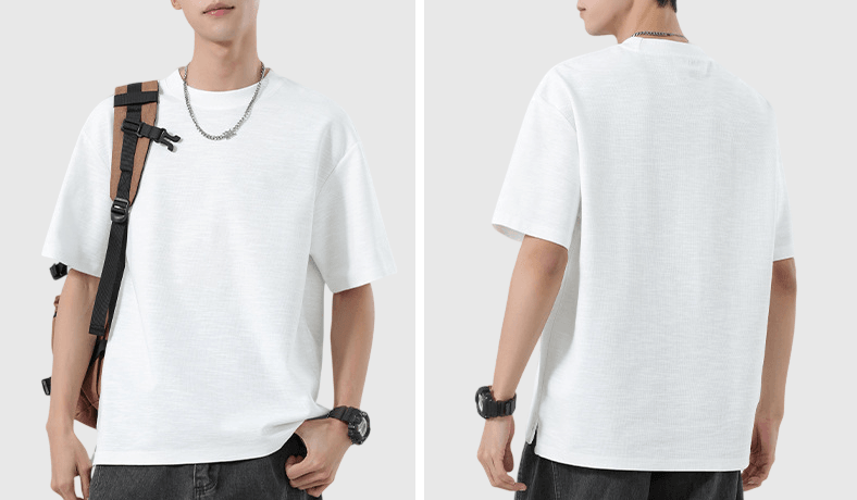 日系基礎鈕扣末端分叉設計 天竺棉短袖 T-Shirt [SBT-1520]