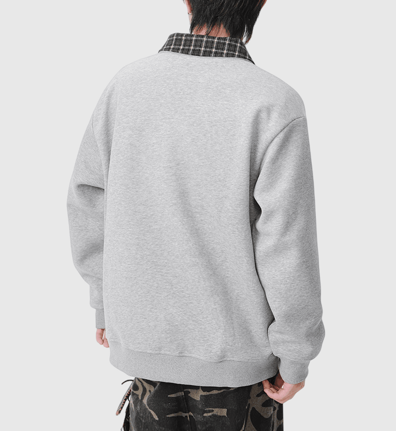 日系撞色恤衫領口拼接設計 長袖恤衫衛衣 [SBH-1340]